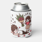 眠い男の子と花の女の子 缶クーラー (缶裏面)