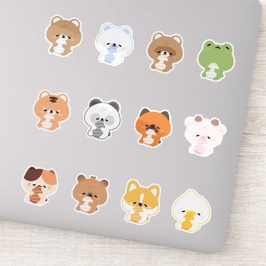 眠い疲れ果てた動物 シール (詳細)