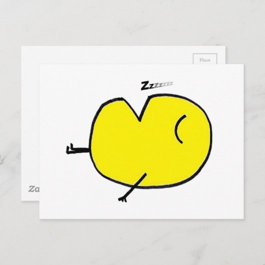 眠い絵文字 ポストカード (正面/裏面)