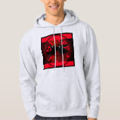 眠い顔：アッシュグレー – コットンフード付きスウェットシャツ パーカ (正面)