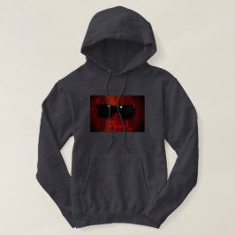 眠い顔：ダークグレー – ベーシックなフード付きスウェットシャツ パーカ