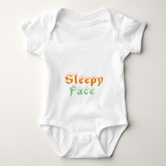 眠い顔: ベビーボディスーツ (正面)