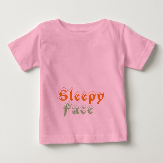 眠い顔: ベビーTシャツ (正面)