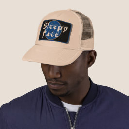 眠い顔：緑 – サンブリム – トラック運転手ハット キャップ