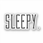 眠い。タイポグラフィ シール (正面)