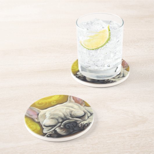 眠いFrenchie コースター (側面)