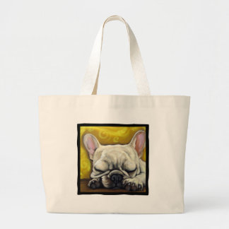 眠いFrenchie ラージトートバッグ
