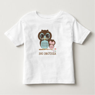 眠いLilのベビーSisのかわいいお兄さんのフクロウ トドラーTシャツ