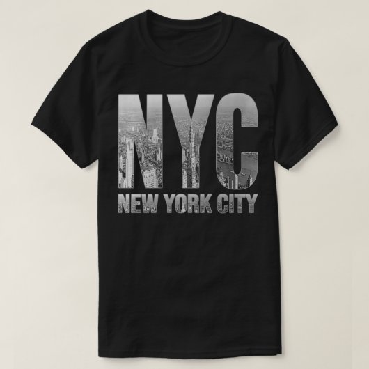 眠おもしろいらないNYCスカイラインズニューヨーク Tシャツ (デザイン正面)