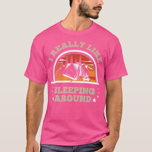 眠おもしろいり好きなことわざメンズのハイキングシャツ Tシャツ (正面)