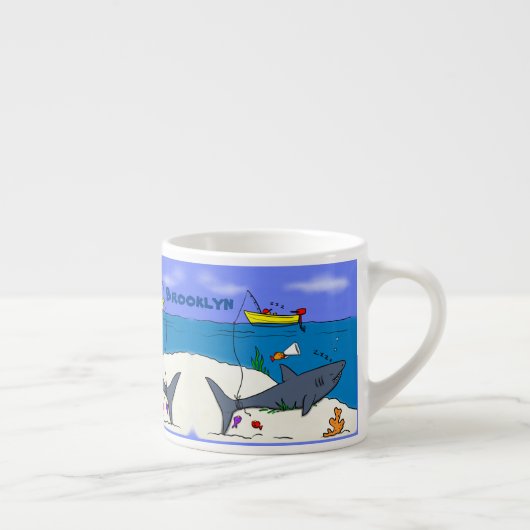 眠おもしろいるサメと魚釣り漫画 エスプレッソカップ (右)