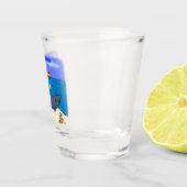 眠おもしろいるサメと魚釣り漫画 ショットグラス (右)