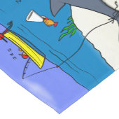 眠おもしろいるサメと魚釣り漫画 ショートテーブルランナー (コーナー)