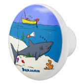 眠おもしろいるサメと魚釣り漫画 セラミックノブ (右)