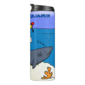 眠おもしろいるサメと魚釣り漫画 タンブラー (回転右)