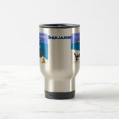 眠おもしろいるサメと魚釣り漫画 トラベルマグ (中央)