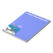 眠おもしろいるサメと魚釣り漫画 ノートパッド (回転)