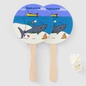 眠おもしろいるサメと魚釣り漫画 ハンドファン (正面&裏面)