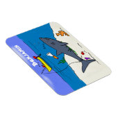 眠おもしろいるサメと魚釣り漫画 マグネット (右側)