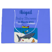 眠おもしろいるサメと魚釣り漫画 ラージペーパーバッグ (正面)