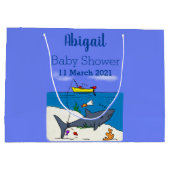 眠おもしろいるサメと魚釣り漫画 ラージペーパーバッグ (裏面)