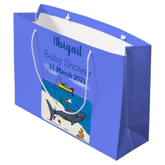 眠おもしろいるサメと魚釣り漫画 ラージペーパーバッグ (裏面アングル)