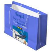 眠おもしろいるサメと魚釣り漫画 ラージペーパーバッグ (正面アングル)