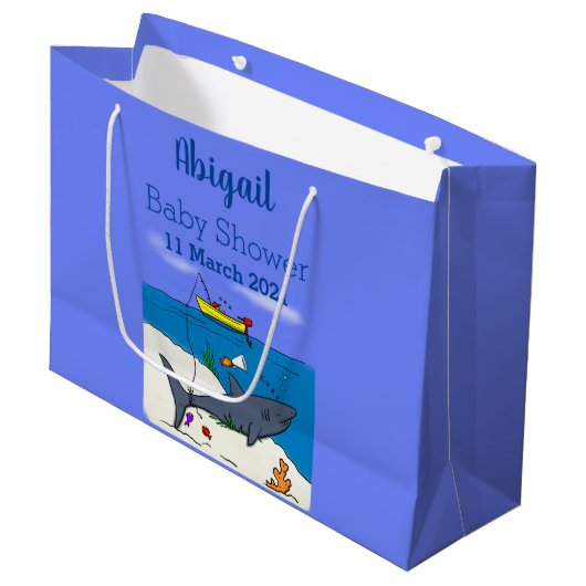 眠おもしろいるサメと魚釣り漫画 ラージペーパーバッグ (正面アングル)