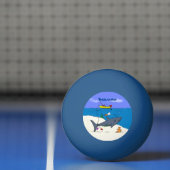 眠おもしろいるサメと魚釣り漫画 卓球ボール (ネット)