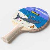 眠おもしろいるサメと魚釣り漫画 卓球ラケット (正面アングル)