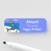 眠おもしろいるサメと魚釣り漫画 名札 (インサイチュ)