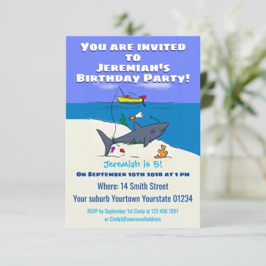 眠おもしろいるサメと魚釣り漫画 招待状 (スタンド正面)