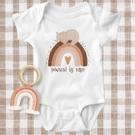 眠おもしろいるヒッポの昼寝で動く ベビーボディスーツ