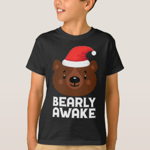 眠おもしろいる怠惰Bearly目覚める茶色のベアキリスト Tシャツ