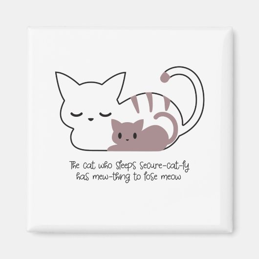 眠おもしろいる猫パンとアートII マグネット (正面)