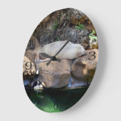眠おもしろいる白いアシカ ラージ壁時計 (傾斜)
