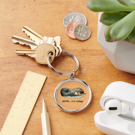 眠おもしろいる肉チャット キーホルダー (デスク)