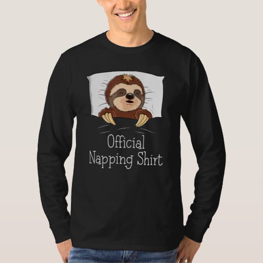 眠おもしろい眠るスロス恋人パワーナッパー昼寝 Tシャツ (正面)