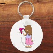 眠おもしろい頭用の漫画 キーホルダー (正面)