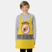 眠お洒落るハチミツパーソナライズされた エプロン (着用した状態)