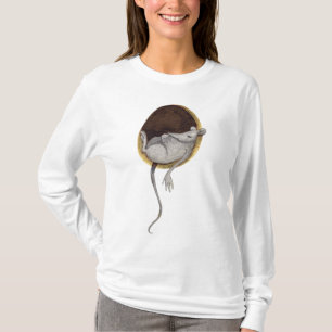 眠お洒落眠マウス水色イラストレーション Tシャツ