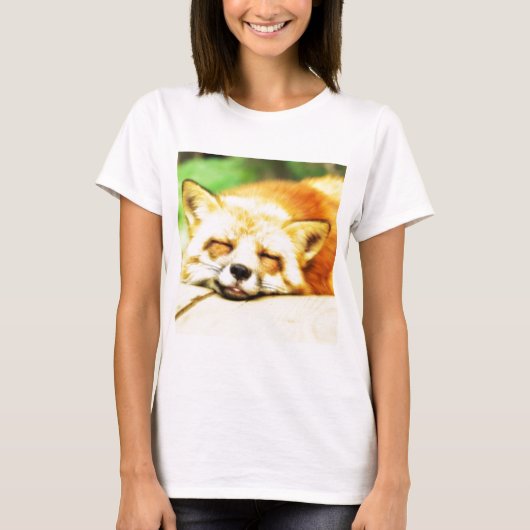 眠く夢みるようなキツネ Tシャツ (正面)