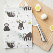 眠く甘い怠惰パターン キッチンタオル (四つ折り)