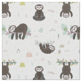 眠く甘い怠惰パターン ファブリック (クローズアップ)