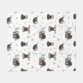 眠く甘い怠惰パターン フリースブランケット (正面(横))