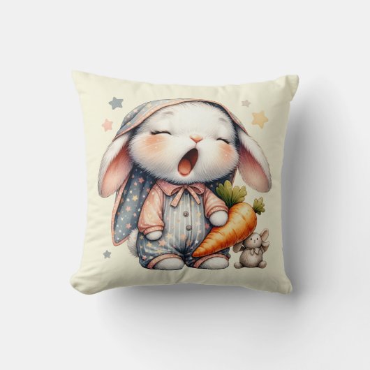 眠そうなウサギのクッション クッション (正面)