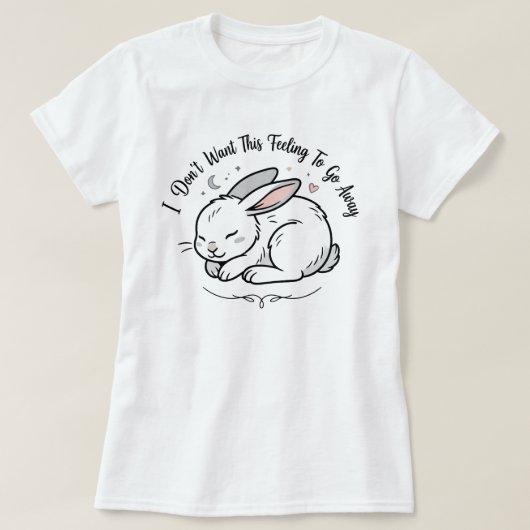 眠そうなウサギTシャツ | この気持ちかわいいうさぎ Tシャツ (デザイン正面)
