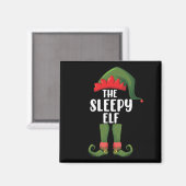 眠そうなエルフの家族おそろいクリスマス マグネット (正面/裏面)