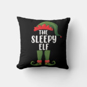 眠そうなエルフの家族 おそろい クリスマス クッション (正面)