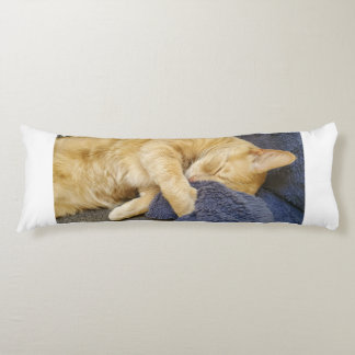 眠そうなオレンジの猫の抱き枕 ボディピロー